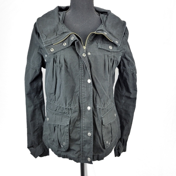 H&M Stylish Black Hooded Jacket SIZE medium - Picture 1 of 8